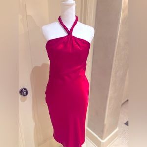 Red silky size 2 versatile strap cocktail party dress